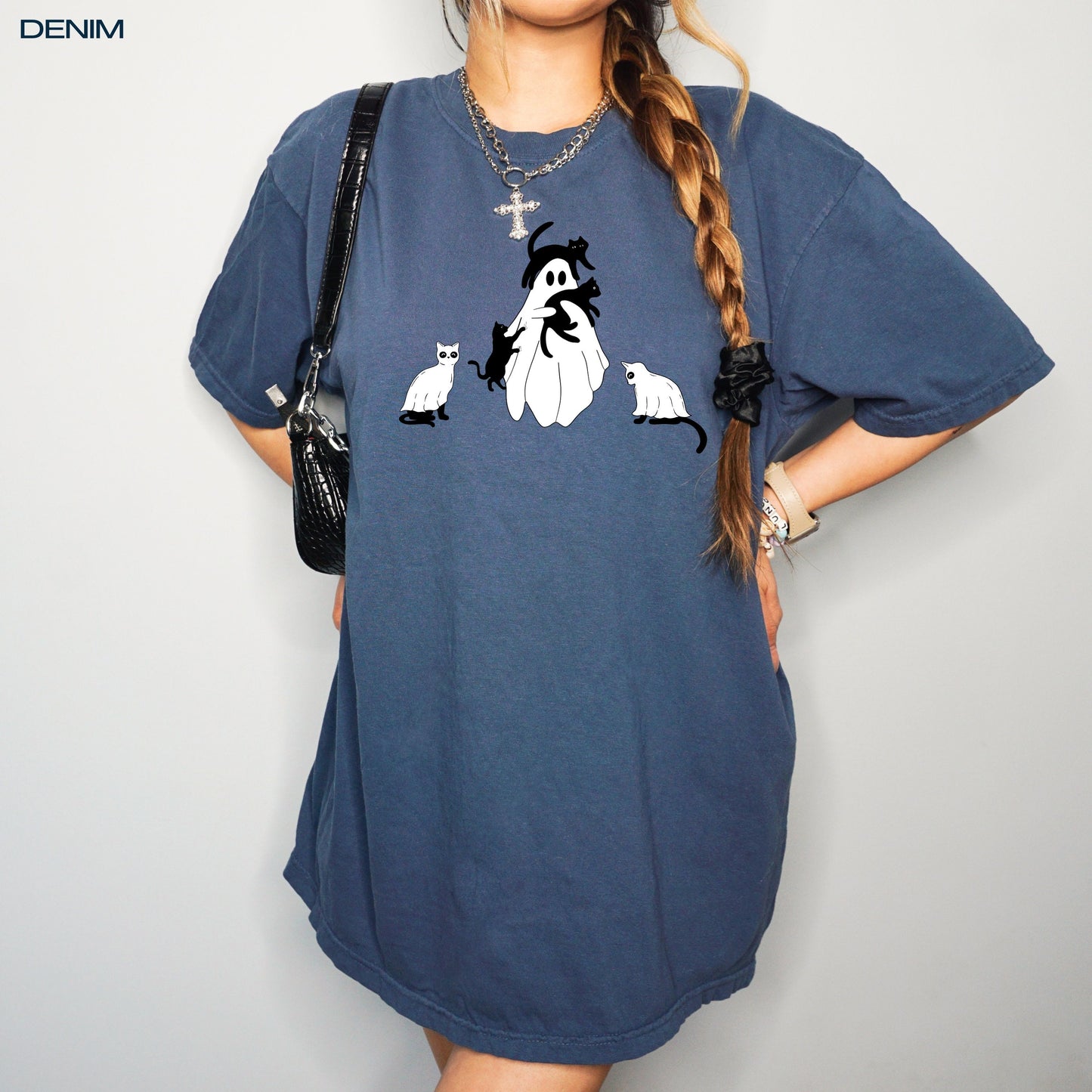 Halloween Cat Ghost T-Shirt ywd4kc-br.myshopify.com