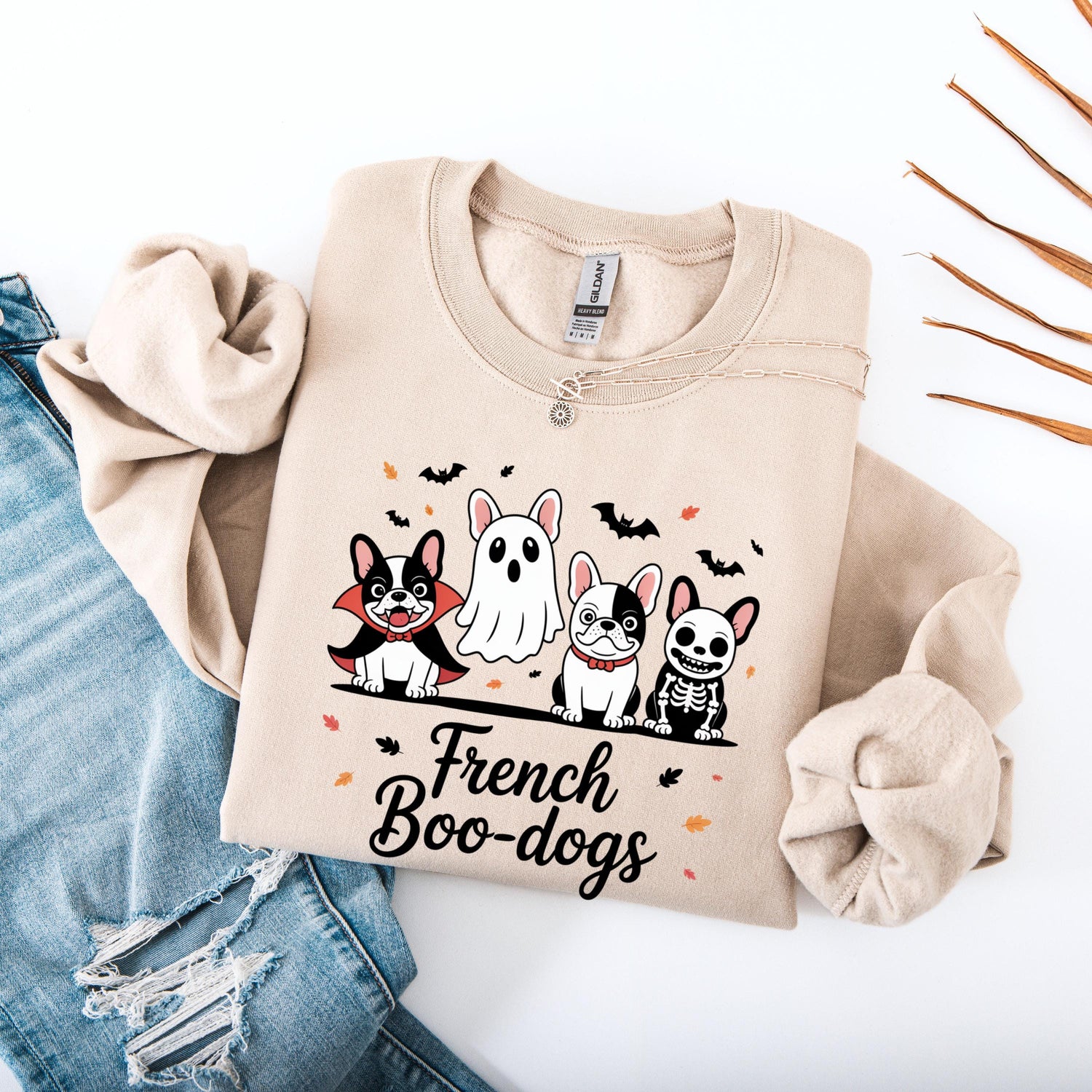 Halloween French Bulldog Sweatshirt: Fall Ghost Boo Dog Mom Gift ywd4kc-br.myshopify.com