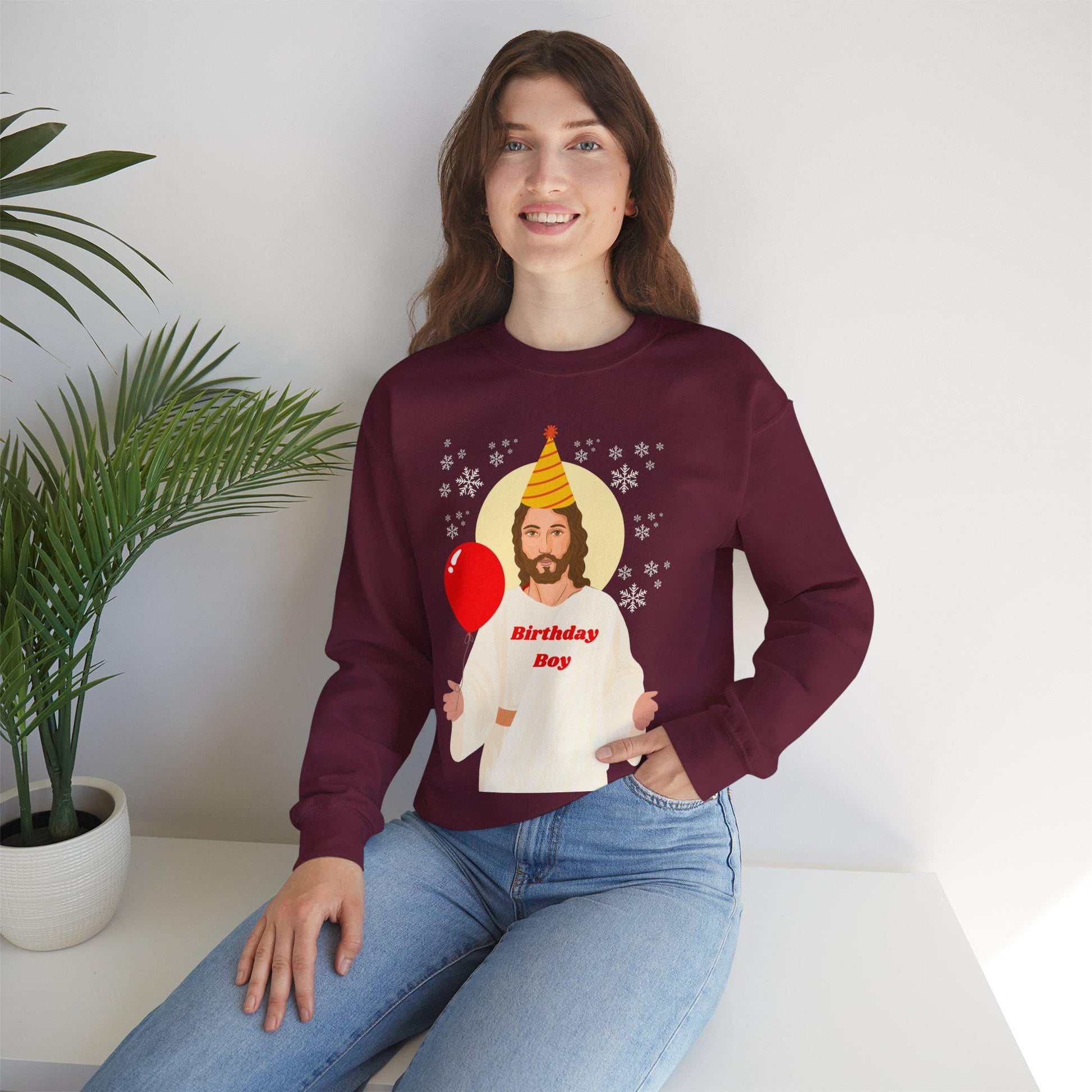 Happy Birthday Jesus Sweatshirt, jesus gifts, funny ugly christmas sweater, husband xmas gift, 2025 new years gift, husband gift, boyfriend ywd4kc-br.myshopify.com