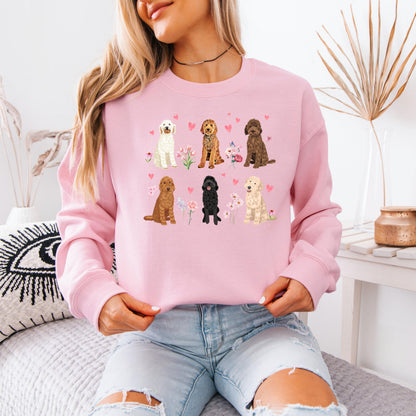 Hearts & Flowers Golden Doodle Sweatshirt | T-Shirt ywd4kc-br.myshopify.com