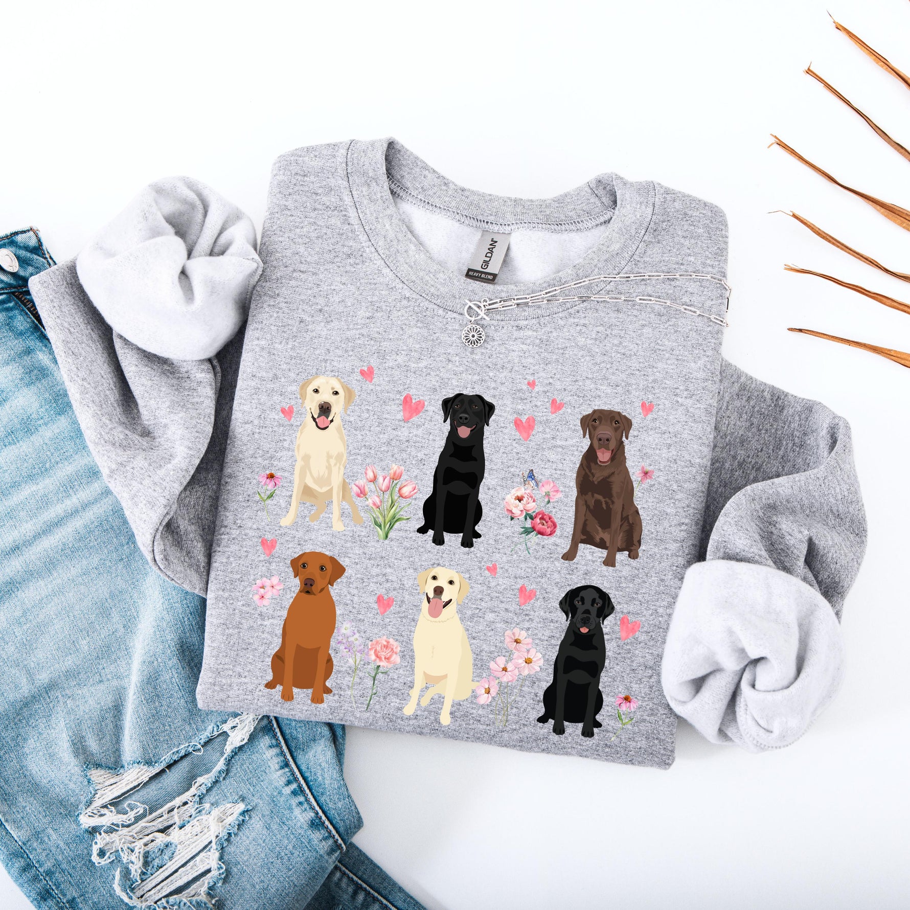 Hearts & Flowers Labrador Sweatshirt | T-Shirt ywd4kc-br.myshopify.com