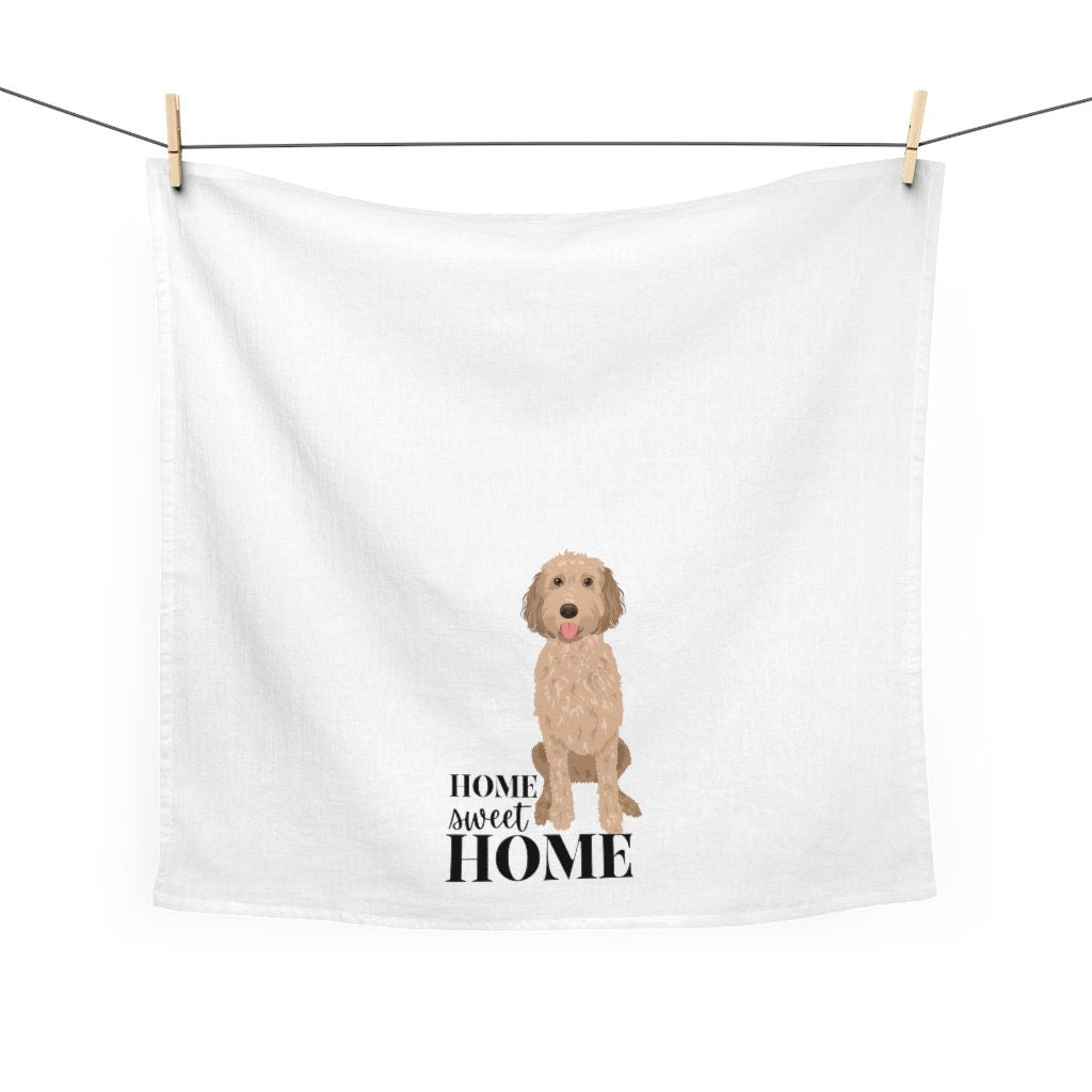 Home Sweet Home Goldendoodle Tea Towel | 100% Cotton ywd4kc-br.myshopify.com