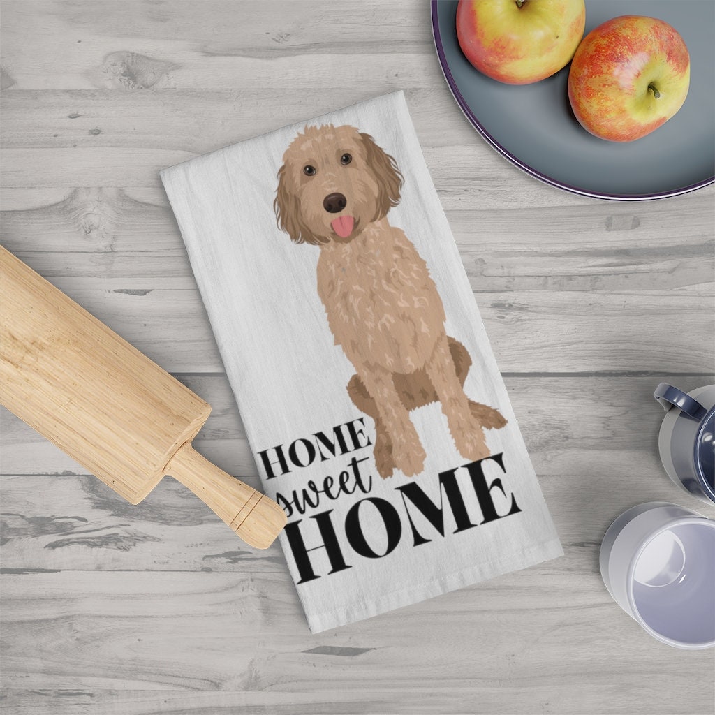 Home Sweet Home Goldendoodle Tea Towel | 100% Cotton ywd4kc-br.myshopify.com