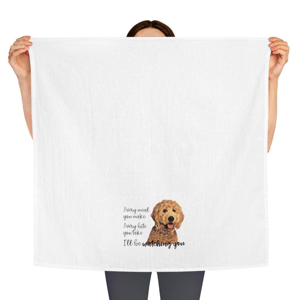 I'll Be Watching You Goldendoodle Tea Towel | Kitchen Gifts ywd4kc-br.myshopify.com