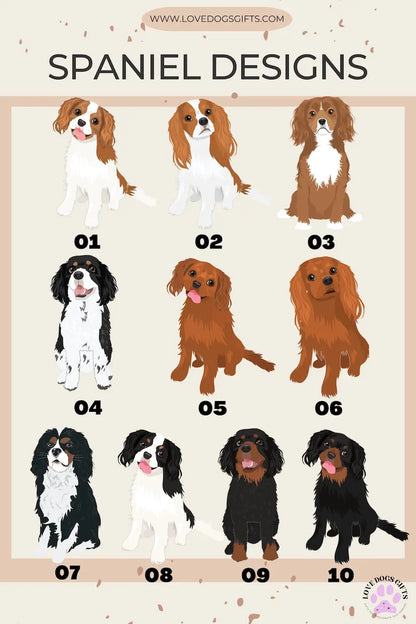 King Charles Cavalier Spaniel Dog Chart for Love Dogs gifts Orders