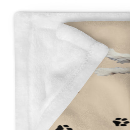 King Charles Cavalier Spaniel Blanket With Dog Paw Print ywd4kc-br.myshopify.com