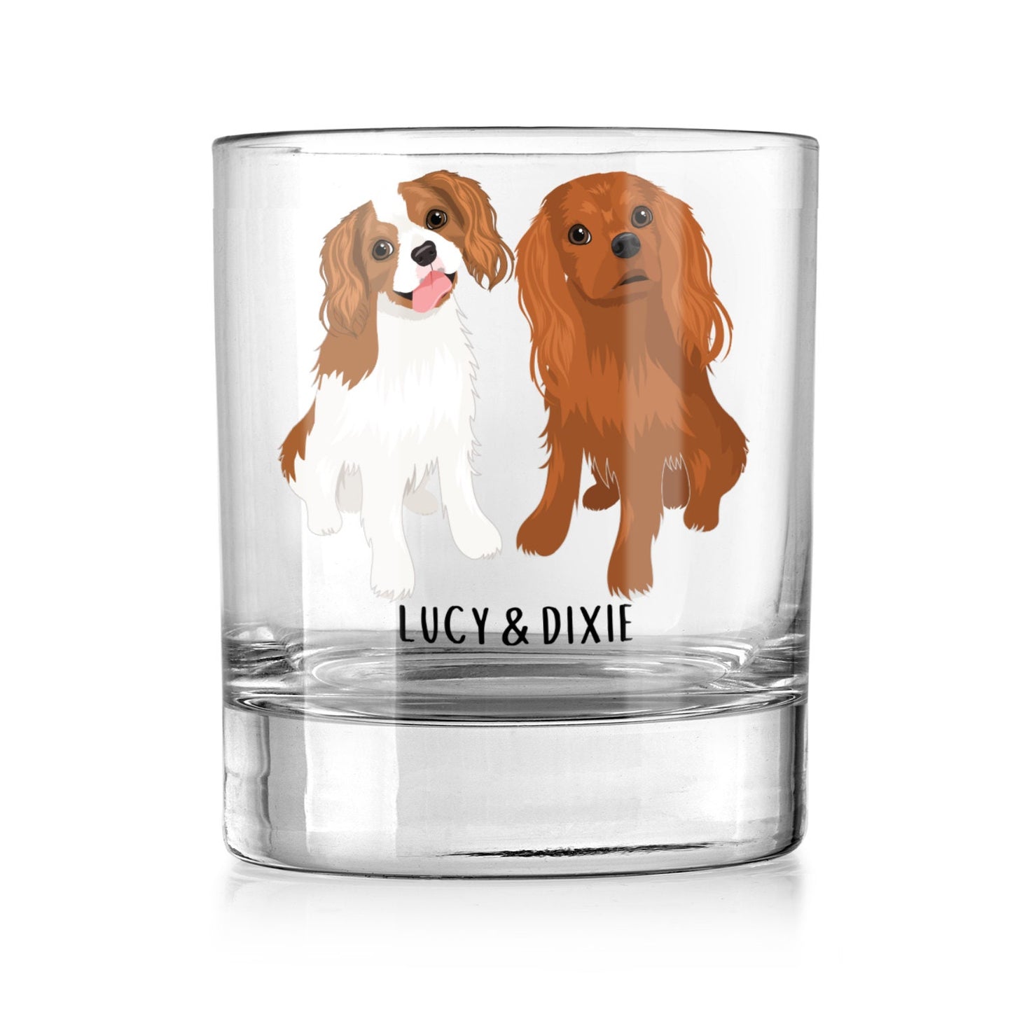 King Charles Cavalier Spaniel whiskey glass ywd4kc-br.myshopify.com