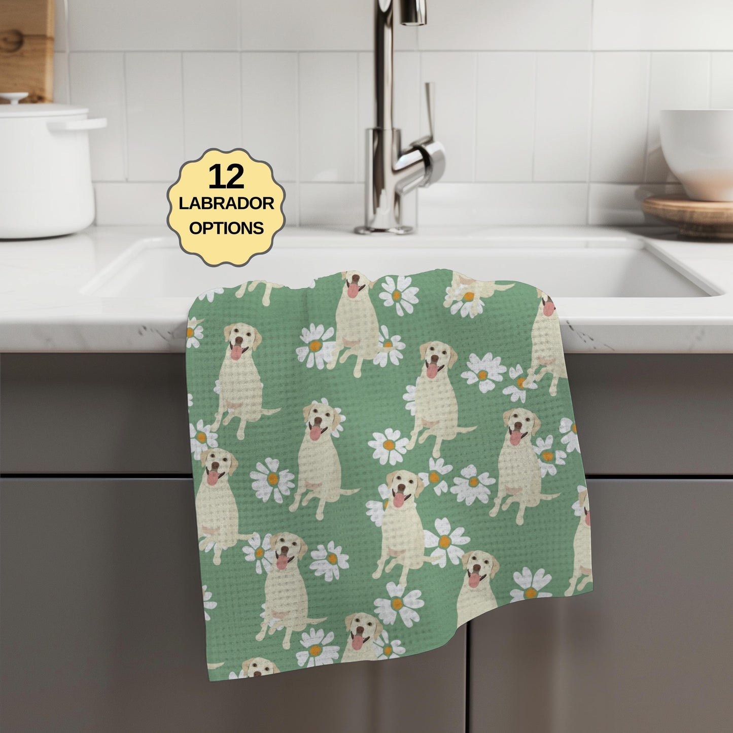Labrador Daisy Kitchen Towel ywd4kc-br.myshopify.com