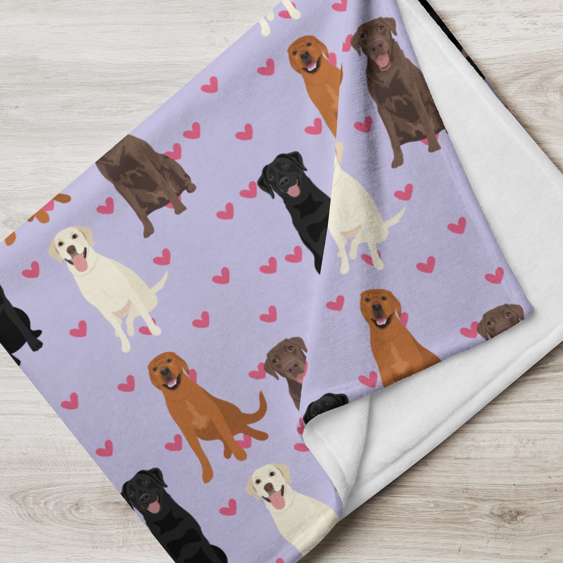 Labrador blanket with hearts ywd4kc-br.myshopify.com