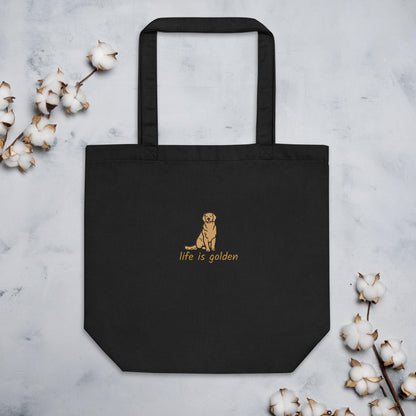 Life Is Golden Retriever Tote Bag | Organic Cotton ywd4kc-br.myshopify.com