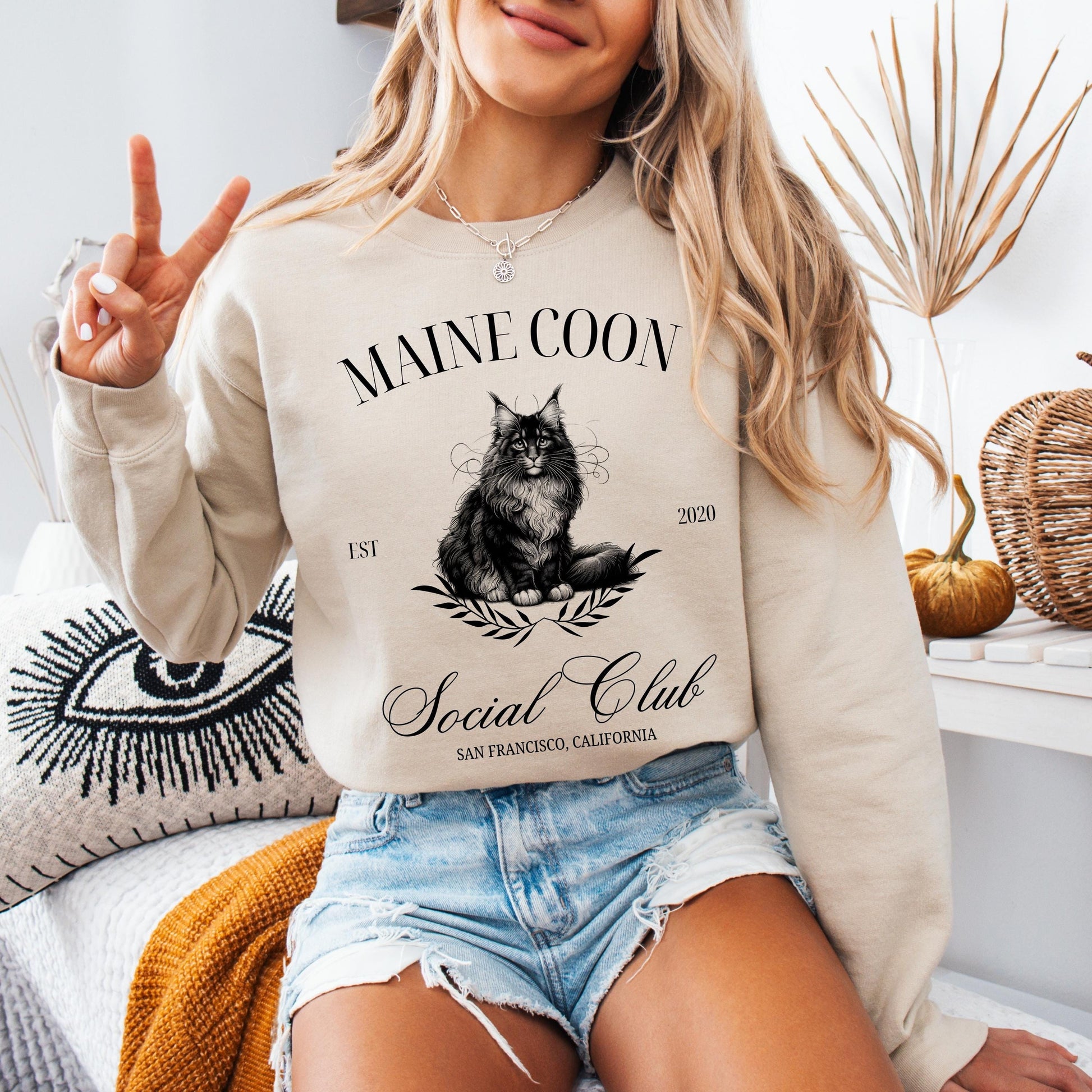 Maine Coon Cat Social Club Sweatshirt ywd4kc-br.myshopify.com