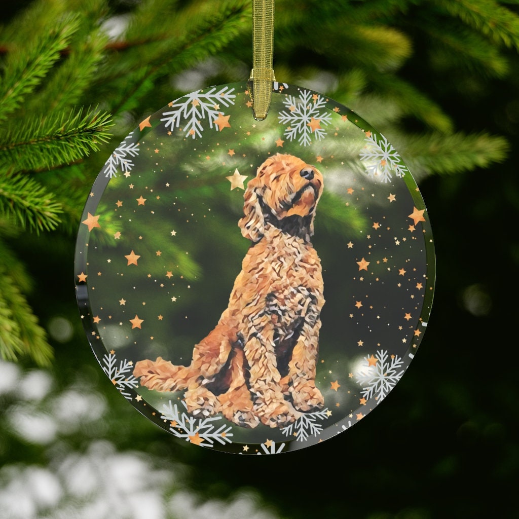 Mini Goldendoodle Christmas Ornament | Glass | Add Dogs Name ywd4kc-br.myshopify.com