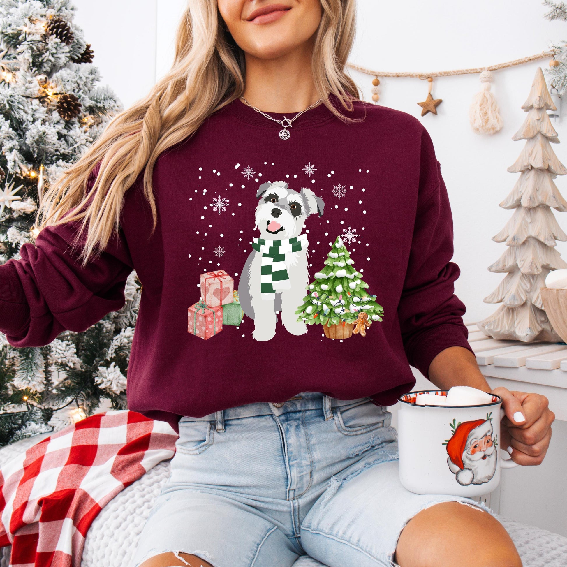 Miniature Schnauzer Christmas Tree Sweater | 7 Dog Options ywd4kc-br.myshopify.com