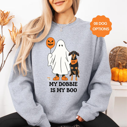 My Doberman Is My Boo Halloween Ghost Sweatshirt ywd4kc-br.myshopify.com