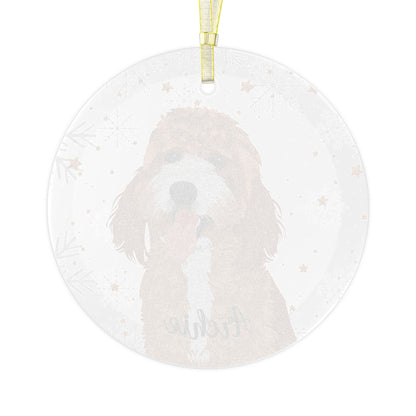 Parti Goldendoodle Glass Ornament | Unique Dog Tree Decor ywd4kc-br.myshopify.com
