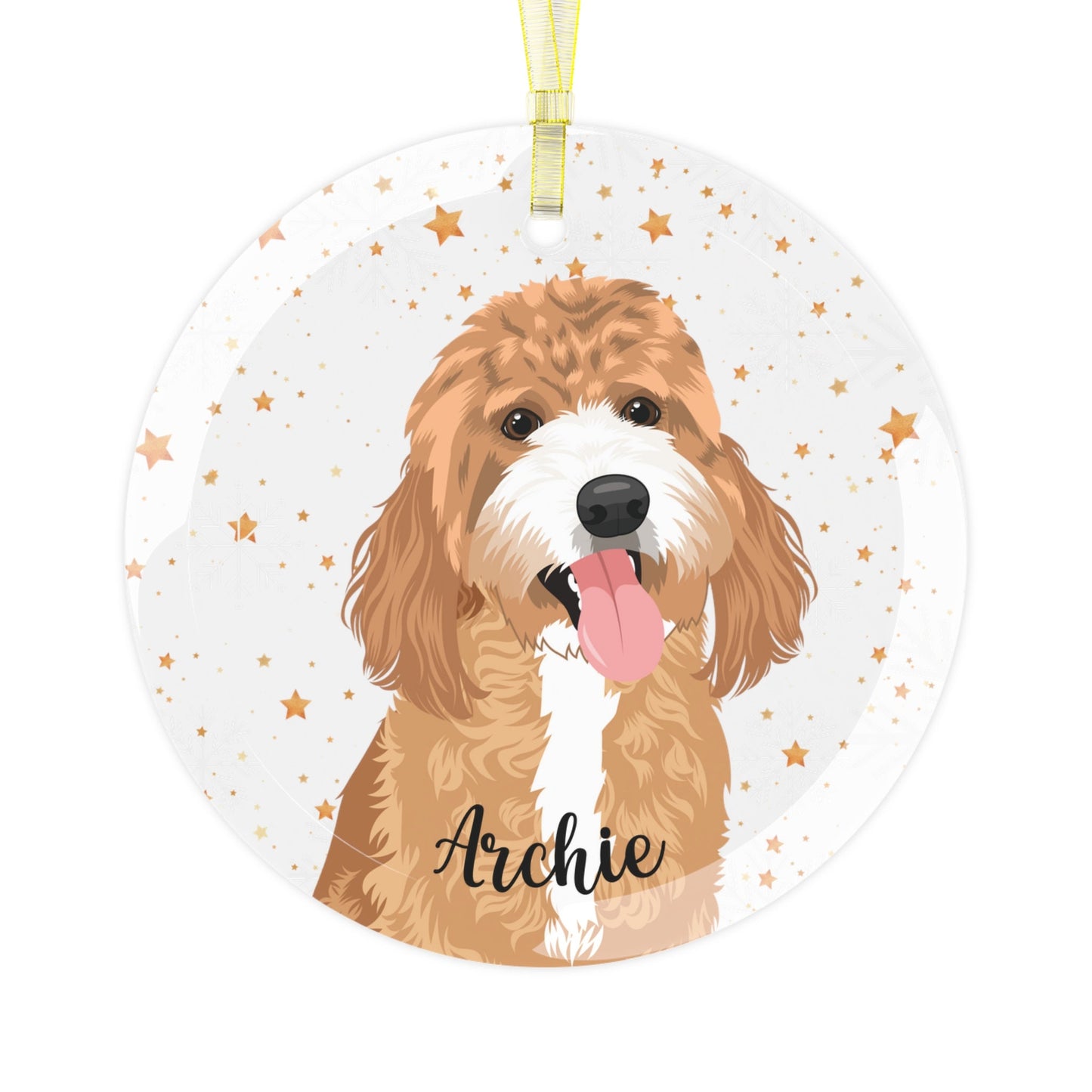 Parti Goldendoodle Glass Ornament | Unique Dog Tree Decor ywd4kc-br.myshopify.com
