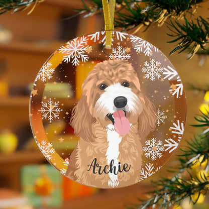 Parti Goldendoodle Glass Ornament | Unique Dog Tree Decor ywd4kc-br.myshopify.com