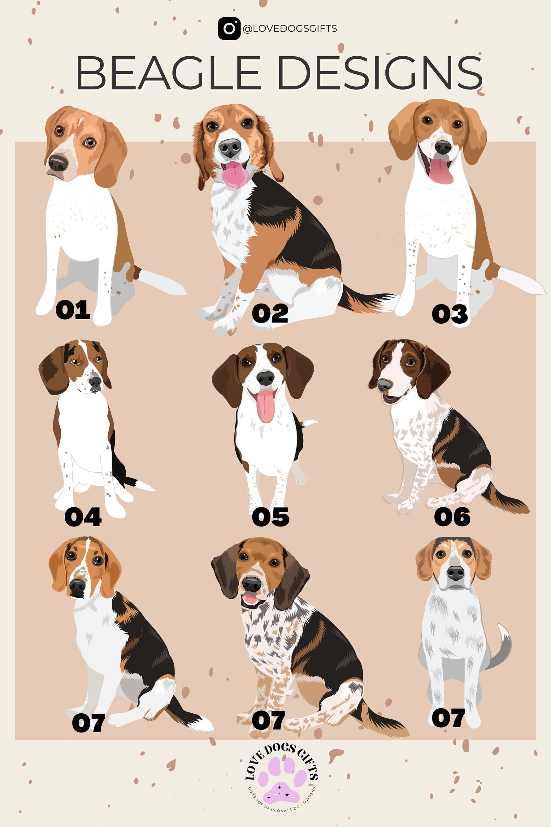 Personalized Beagle Dog Sweatshirt & T-Shirt ywd4kc-br.myshopify.com