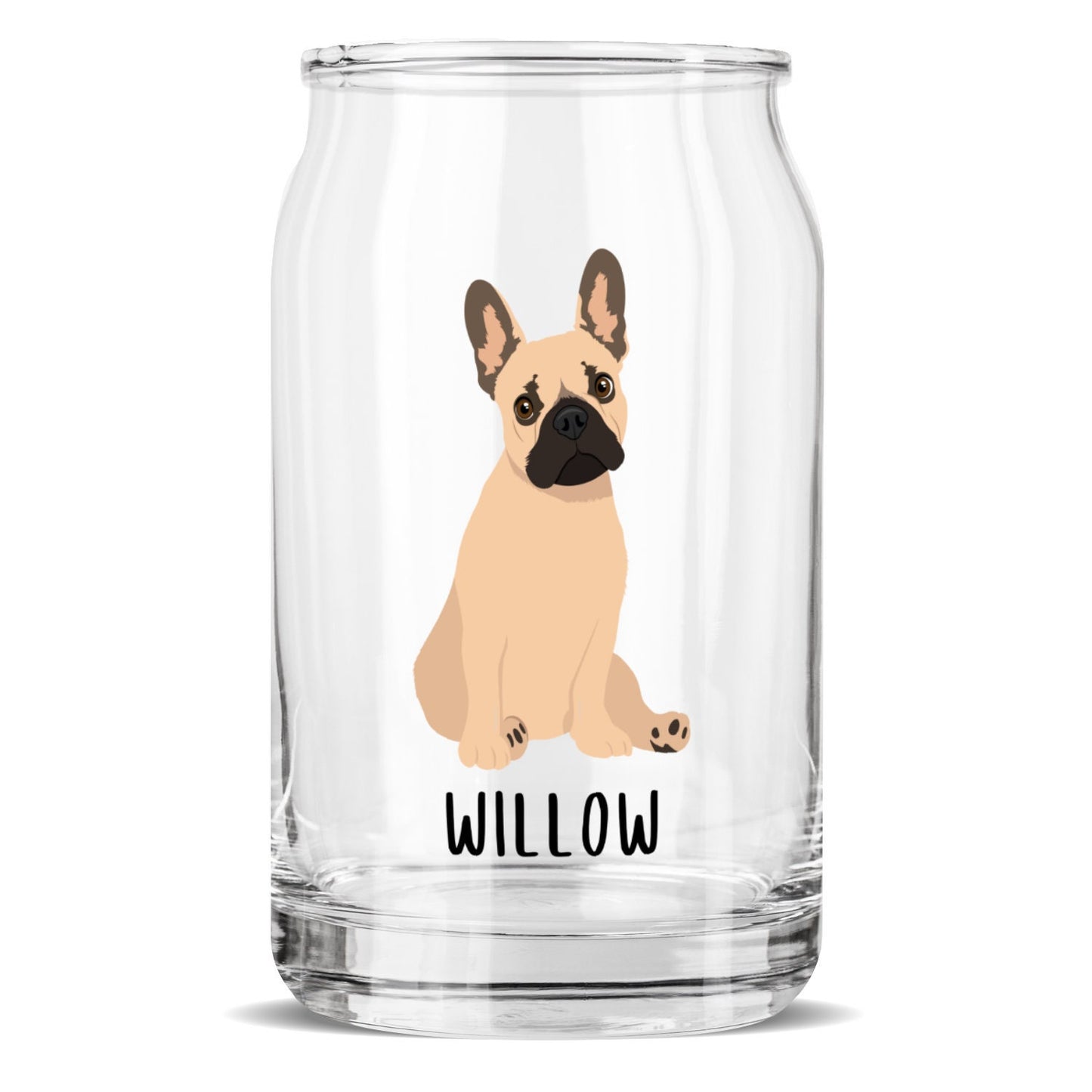 Personalized French Bulldog Tumbler Glass ywd4kc-br.myshopify.com