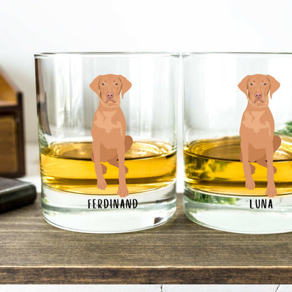 Personalized Hungarian Vizsla Whiskey Glass ywd4kc-br.myshopify.com