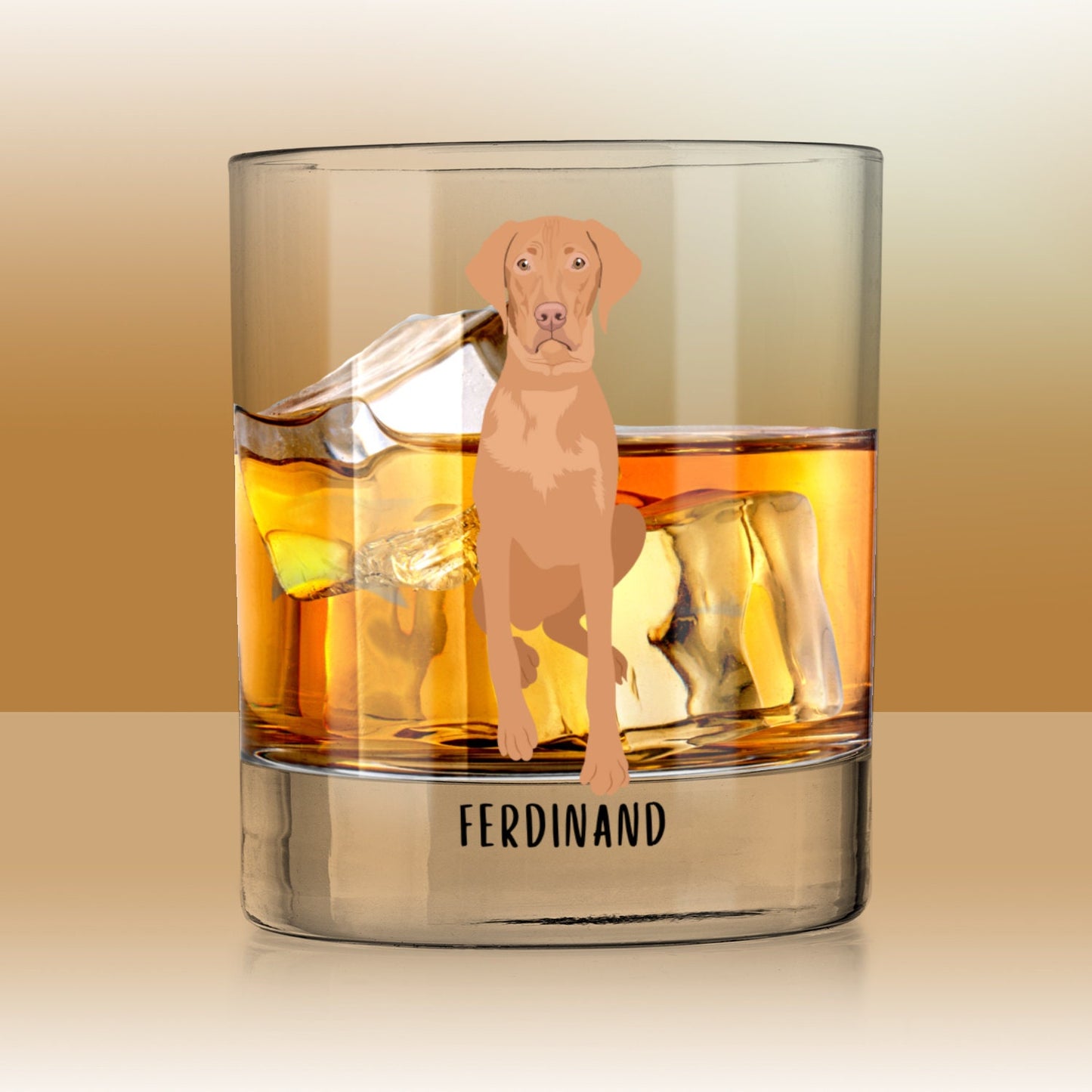 Personalized Hungarian Vizsla Whiskey Glass ywd4kc-br.myshopify.com