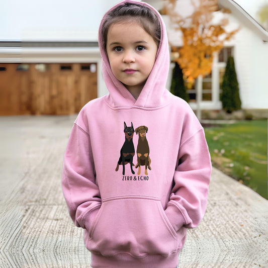 Personalized Kids Doberman Hoodie ywd4kc-br.myshopify.com