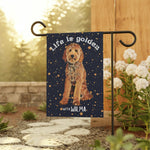 Personalized Life is Golden Doodle Garden Flag | Black Starry Sky ywd4kc-br.myshopify.com
