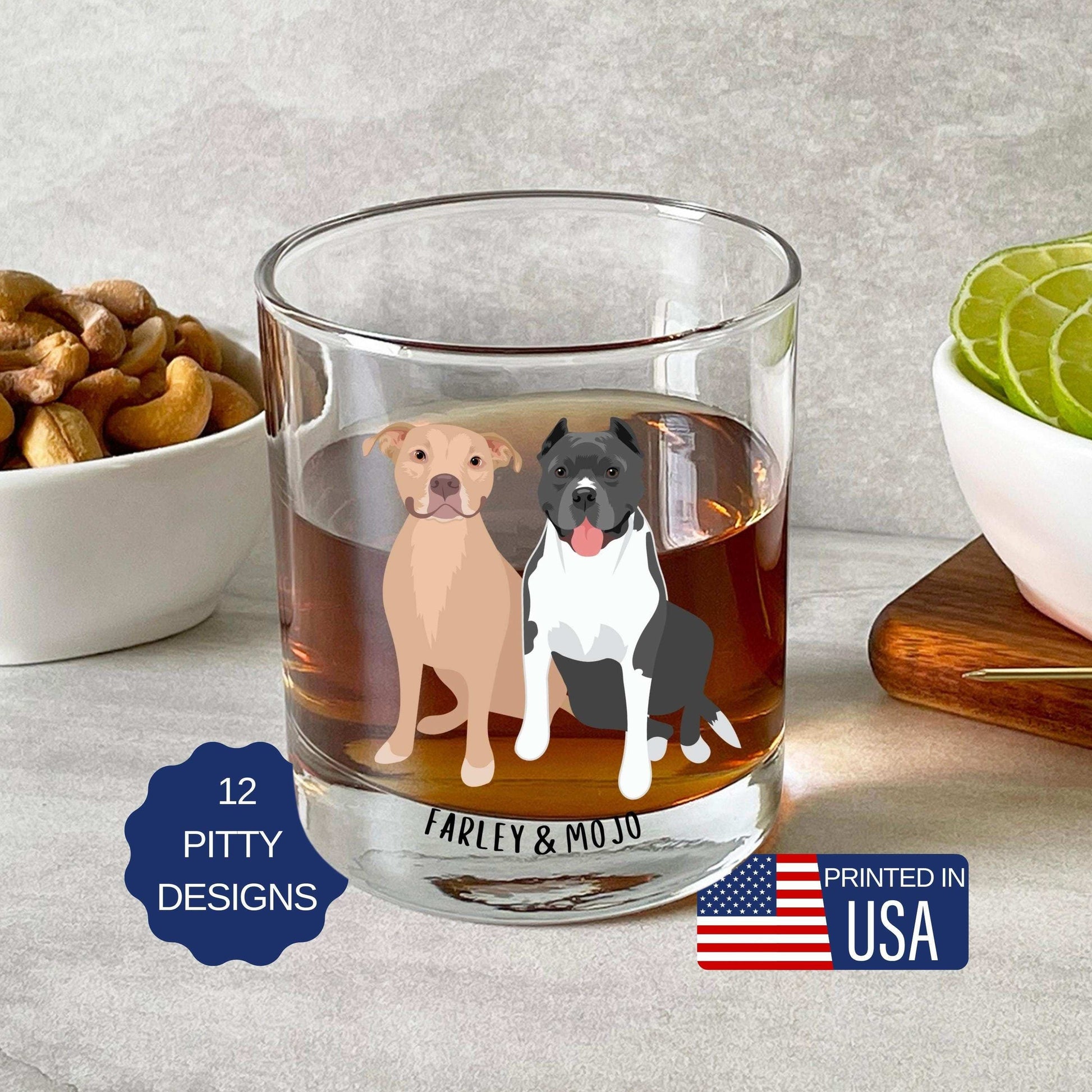 Personalized Pitbull whiskey glass ywd4kc-br.myshopify.com