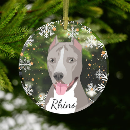 Pitbull Christmas Ornament | Personalized | Glass ywd4kc-br.myshopify.com