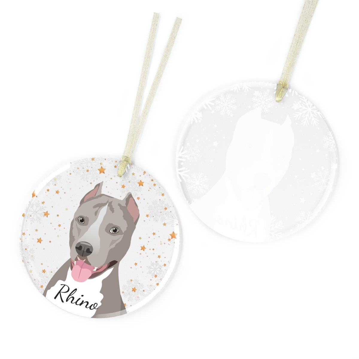 Pitbull Christmas Ornament | Personalized | Glass ywd4kc-br.myshopify.com