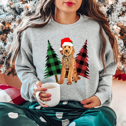 Plaid Christmas Tree Doodle Sweatshirt ywd4kc-br.myshopify.com