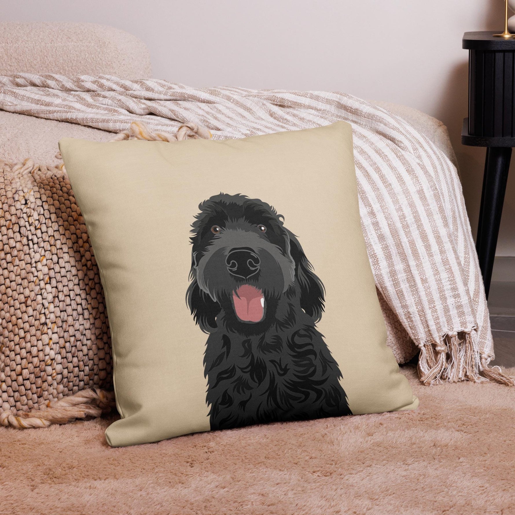 Premium Black Goldendoodle Pillow ywd4kc-br.myshopify.com