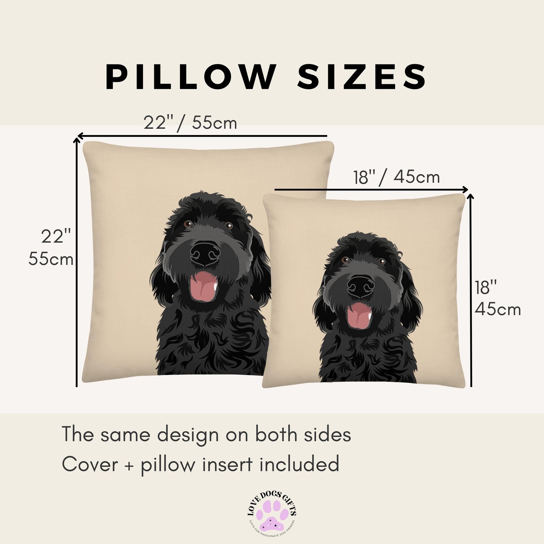 Premium Black Goldendoodle Pillow ywd4kc-br.myshopify.com