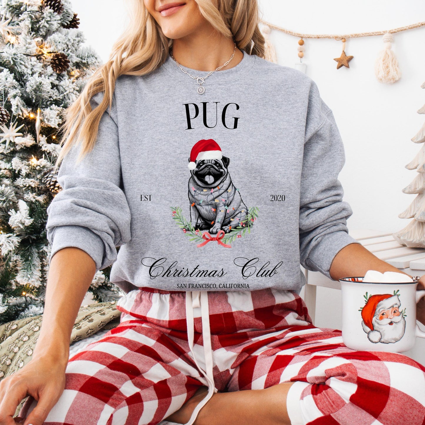 Pug Christmas Club Sweatshirt ywd4kc-br.myshopify.com