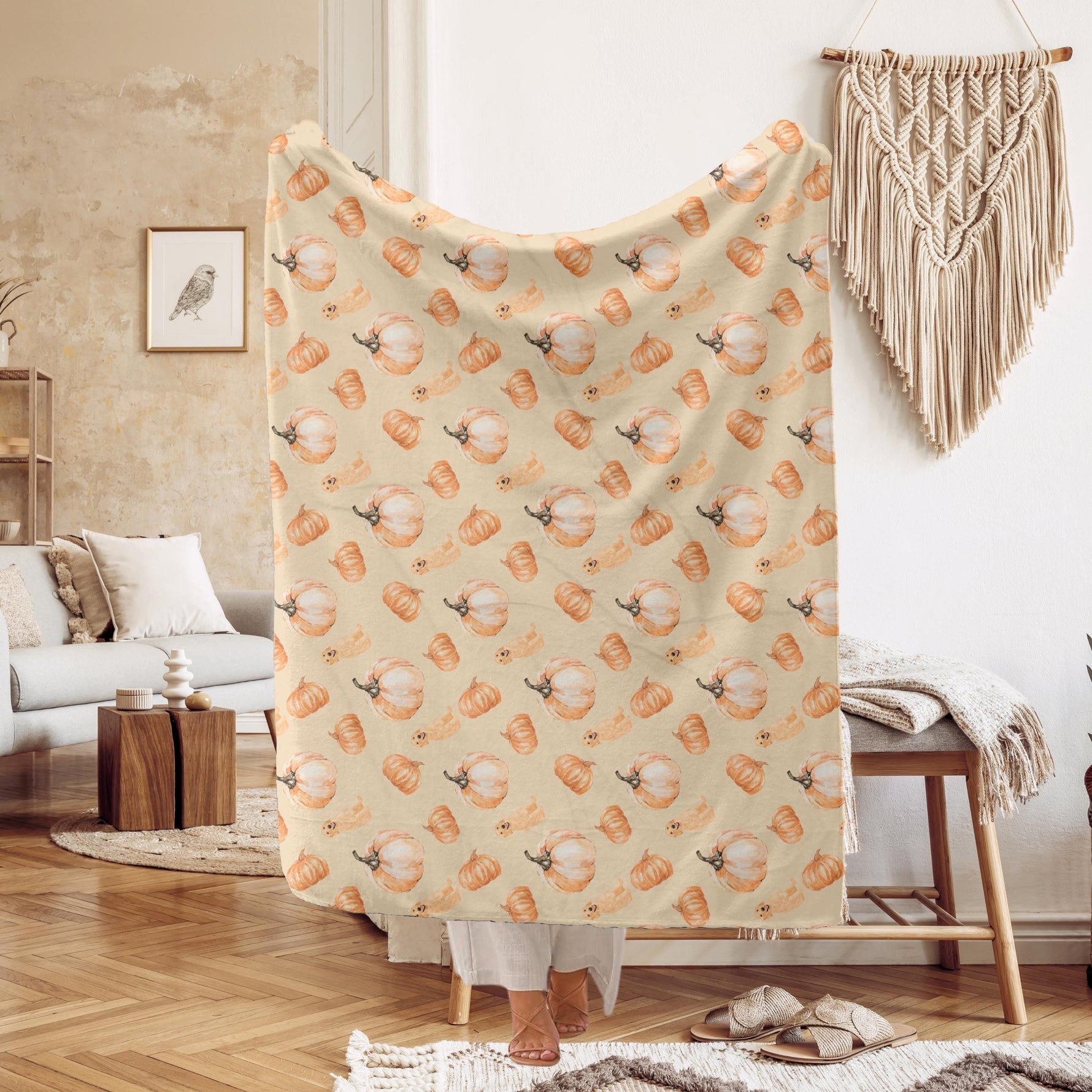 Pumpkin Golden Retriever Blanket ywd4kc-br.myshopify.com