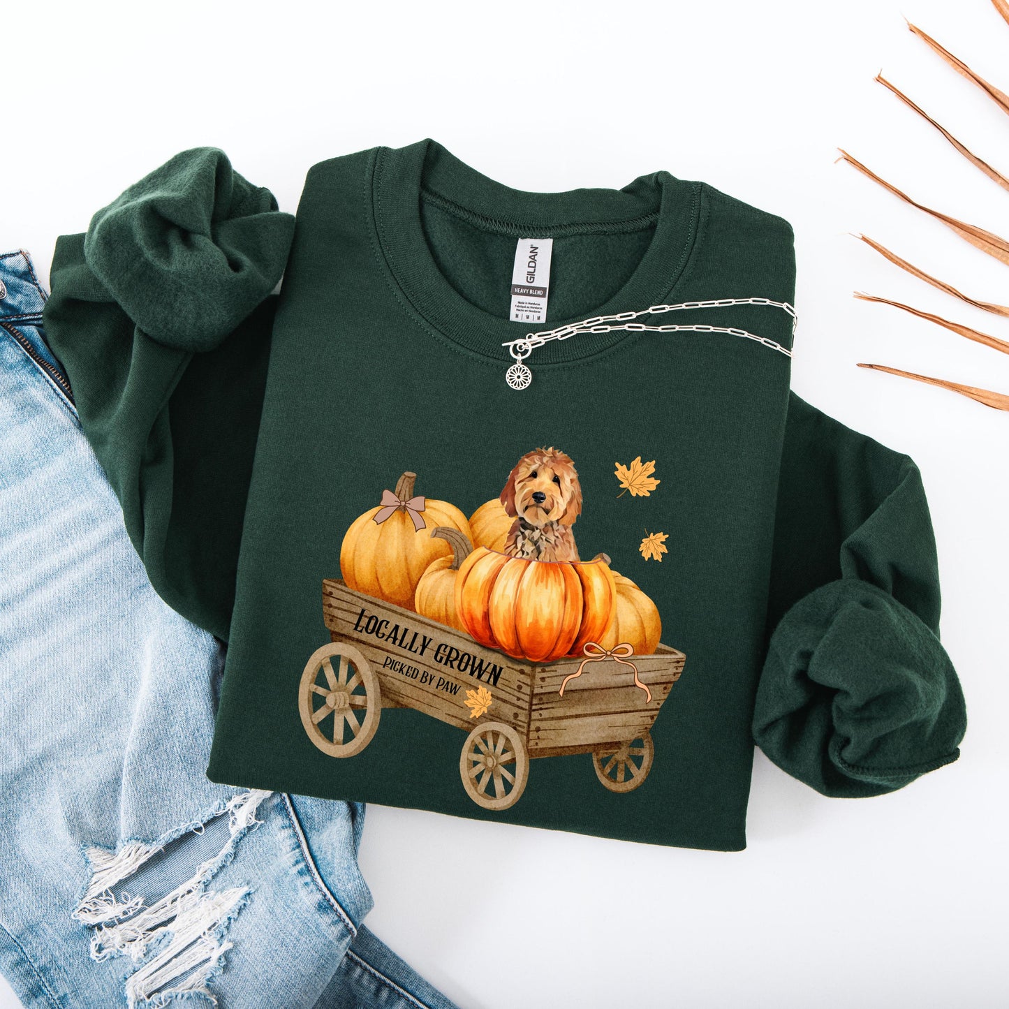 Pumpkin Patch Goldendoodle Sweatshirt ywd4kc-br.myshopify.com