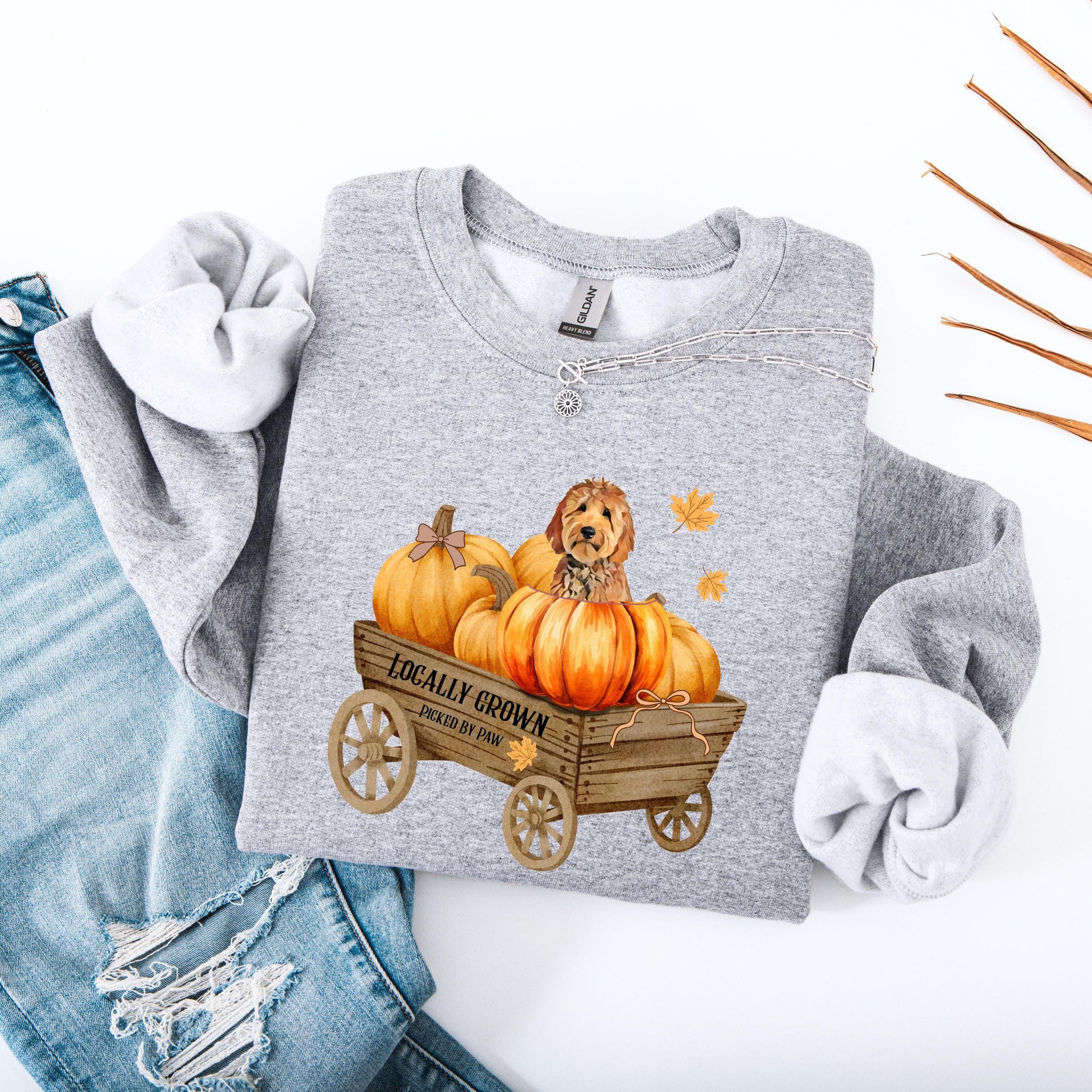 Pumpkin Patch Goldendoodle Sweatshirt ywd4kc-br.myshopify.com