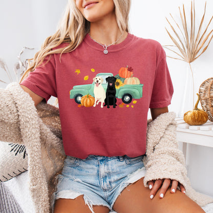 Pumpkin Truck Fall Labrador shirt, mama labrador gift, wife birthday gift, dog mom Halloween shirt, Christmas labrador shirt, retriever gift ywd4kc-br.myshopify.com