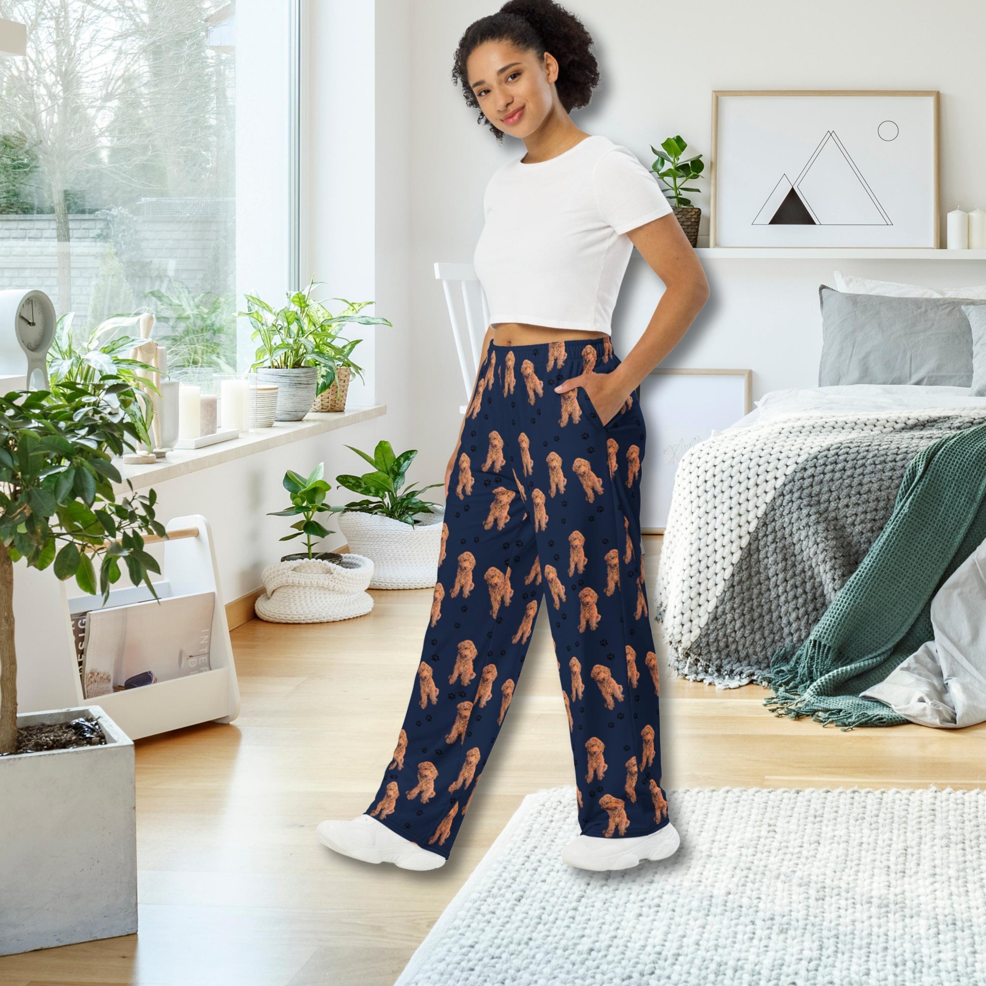 Red Doodle Pajama Pants With Dog Paws ywd4kc-br.myshopify.com