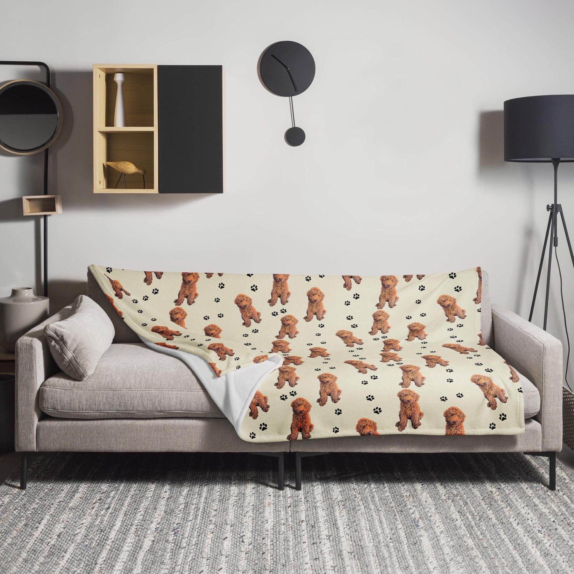 Red Goldendoodle Blanket With Paws ywd4kc-br.myshopify.com