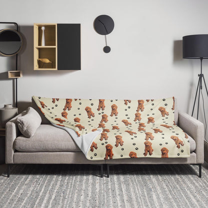 Red Goldendoodle Blanket With Paws ywd4kc-br.myshopify.com