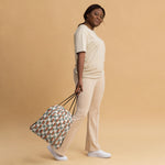 Retro Checkered Golden Doodle Drawstring Bag ywd4kc-br.myshopify.com