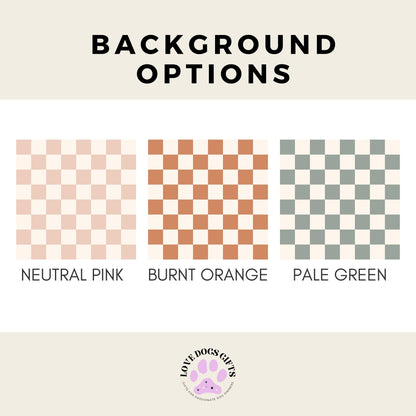 Retro Checkered Golden Doodle Drawstring Bag ywd4kc-br.myshopify.com