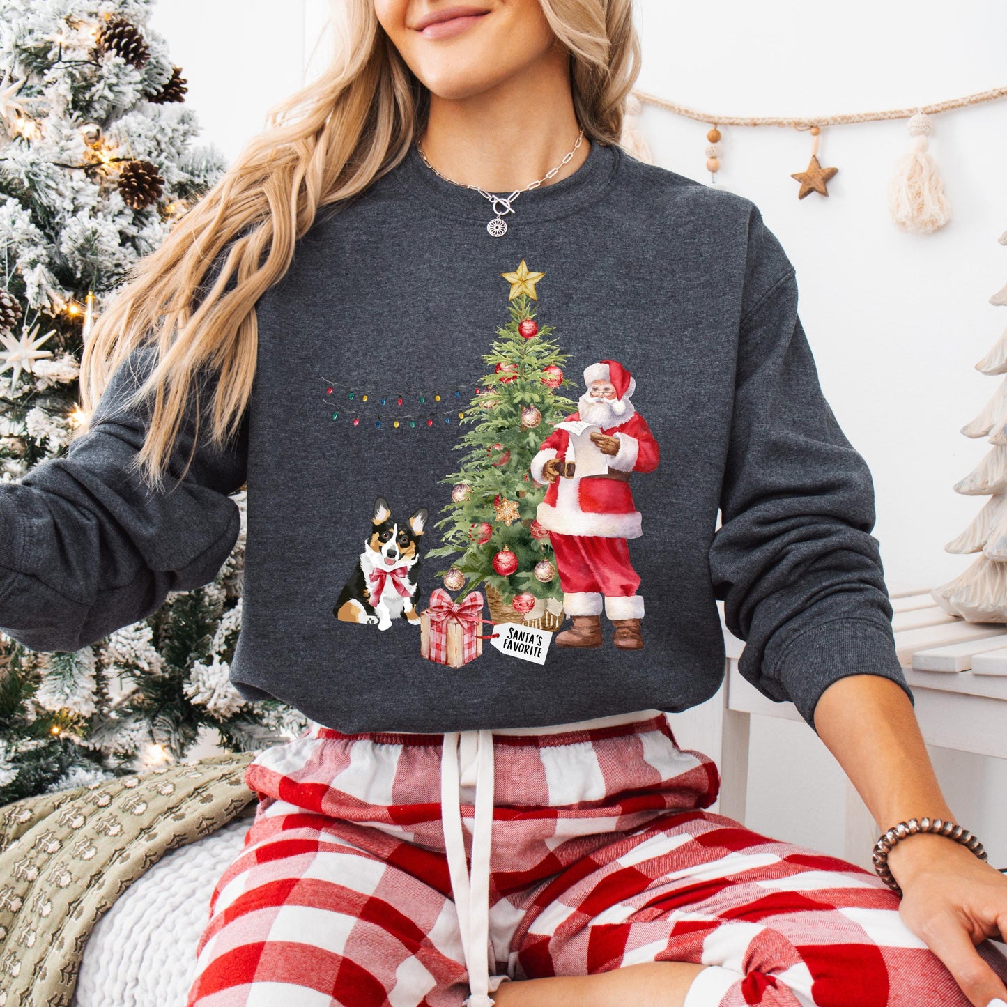 Santa Favorite Corgi Sweatshirt, Christmas corgi gift, winter welsh pembroke corgi shirt, wife anniversary gift, thanksgiving sweater ywd4kc-br.myshopify.com
