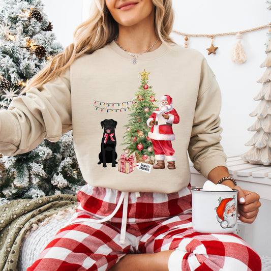 Santas Favorite Labrador Sweatshirt, Christmas labrador retriever gift, yelow lab shirt, black labrador puppy, red fox labrador dog mom gift ywd4kc-br.myshopify.com
