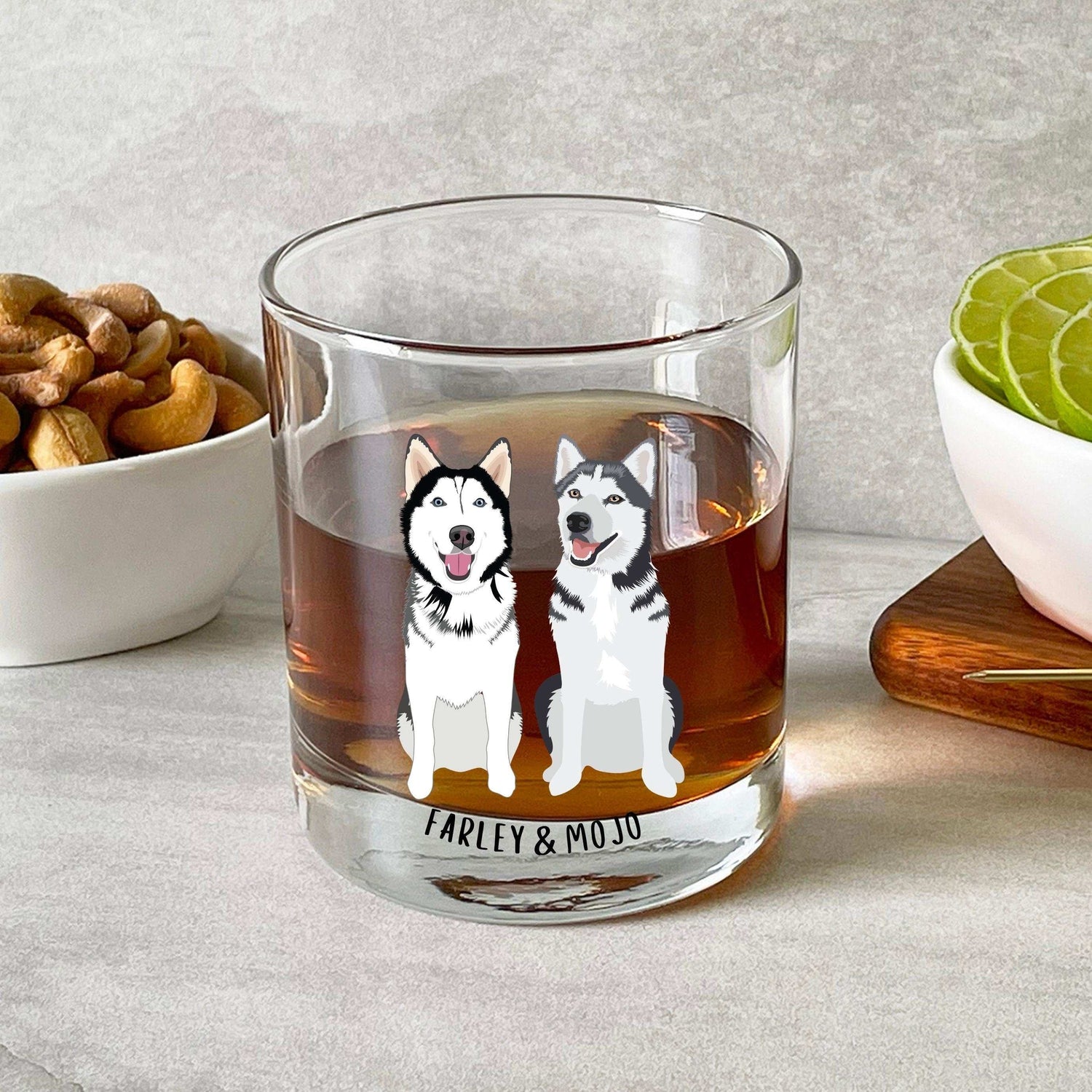Siberian Husky whiskey glass ywd4kc-br.myshopify.com