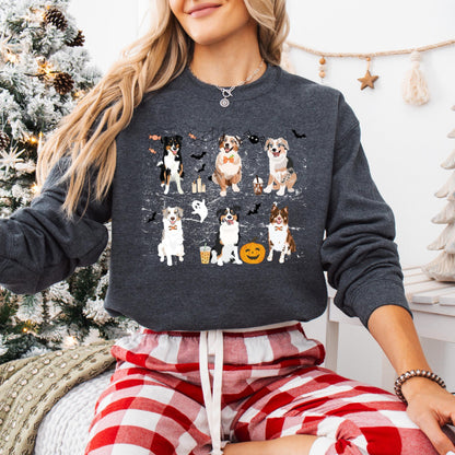 Spooky Halloween Australian Shepherd Sweatshirt ywd4kc-br.myshopify.com