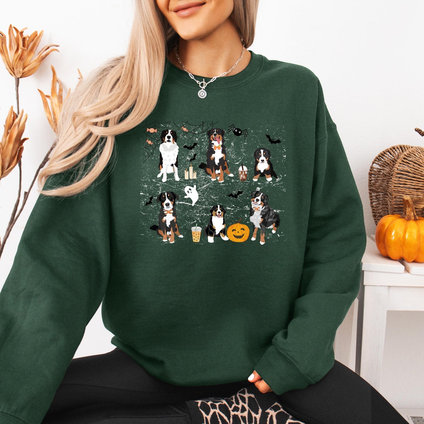 Spooky Halloween Bernese Mountain Dog Sweatshirt ywd4kc-br.myshopify.com