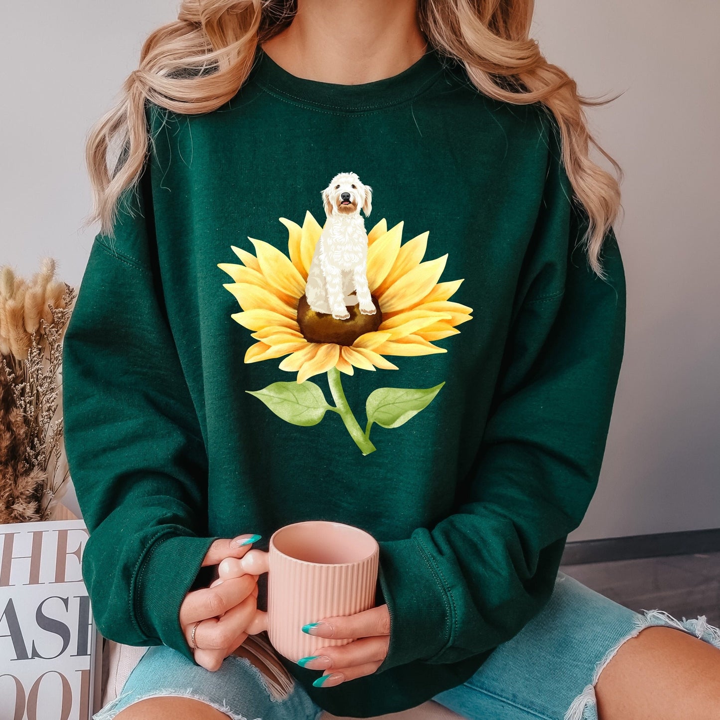Sunflower Golden Doodle Sweatshirt ywd4kc-br.myshopify.com