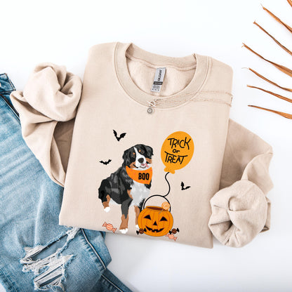 Trick or Treat Bernese Halloween Sweatshirt: Fall Dog Mom Gift ywd4kc-br.myshopify.com